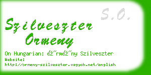 szilveszter ormeny business card